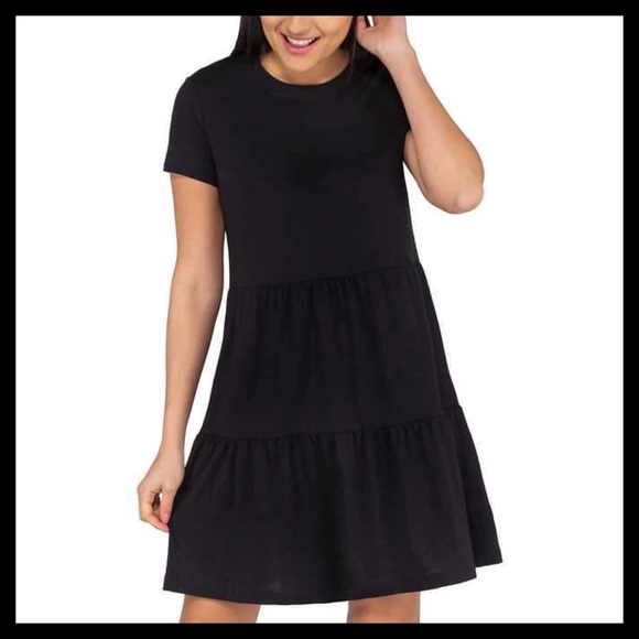 NICOLE MILLER Tiered Dress Black - Picture 2 of 5